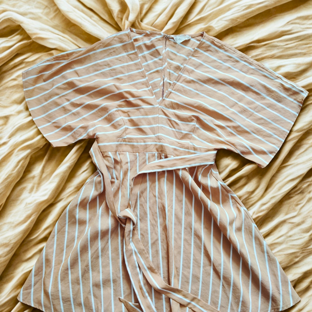 Altar'd State Blush Orange and White Striped Mini Dress